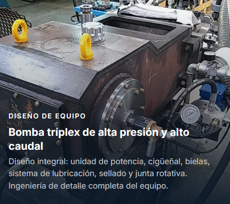Bomba tríplex de alta presión y caudal diseñada por Empuriom